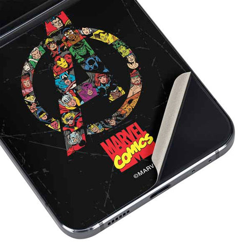 Marvel Classic Comics Avengers Logo Galaxy Z Flip5 5G Skin